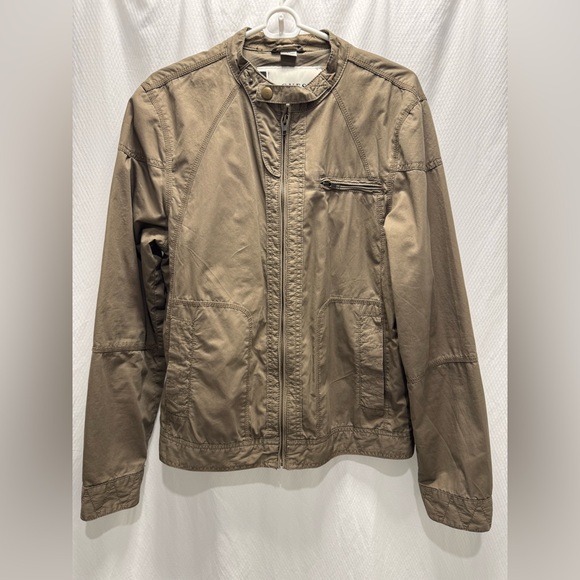Vintage Y2K 100% Cotton Bomber Lightweight Zip Tan Brown Jacket Size Small - Picture 4 of 16